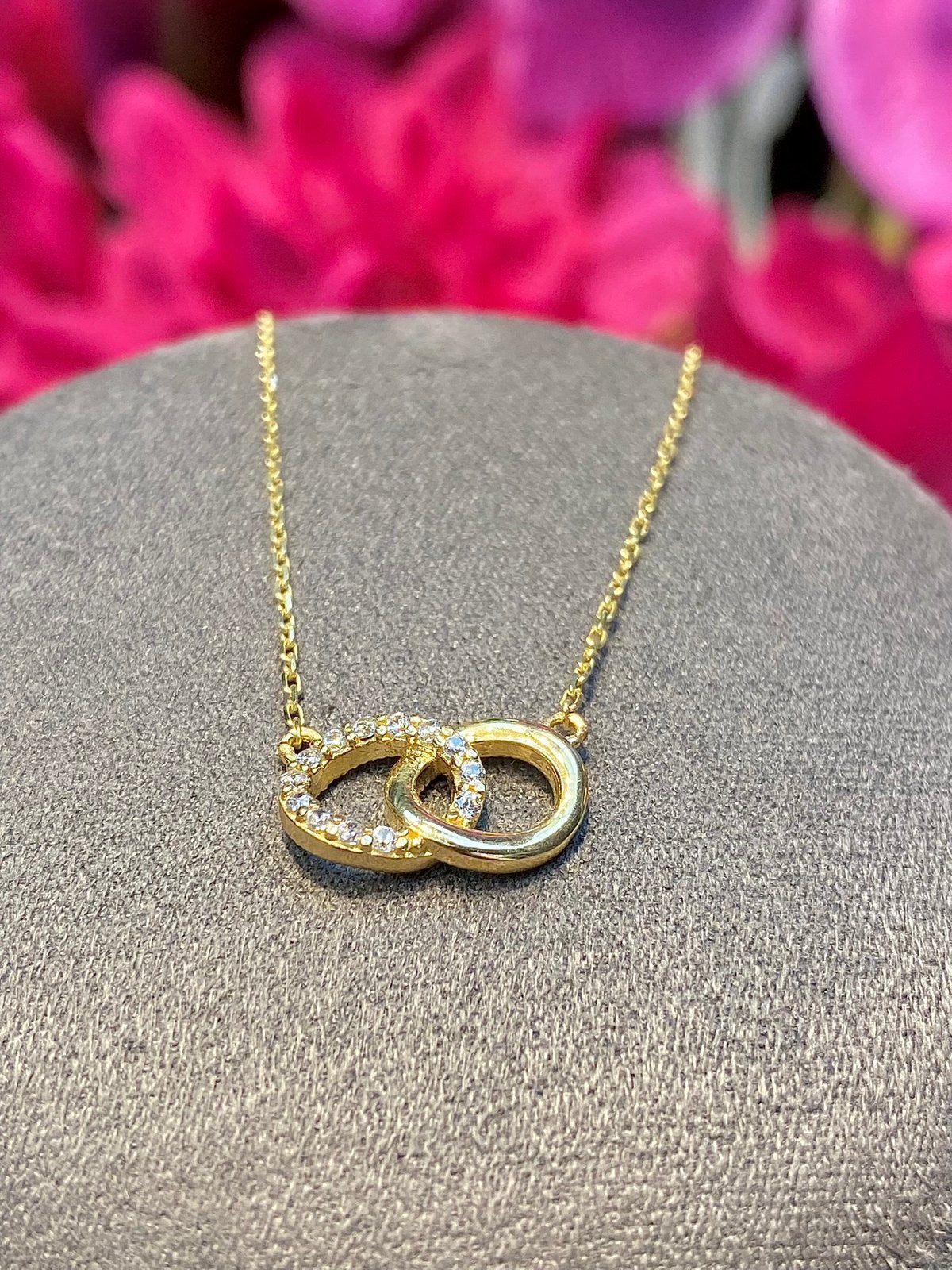 14k Gouden Infinity Ketting, Ophalen of Verzenden, Zo goed als nieuw, Goud