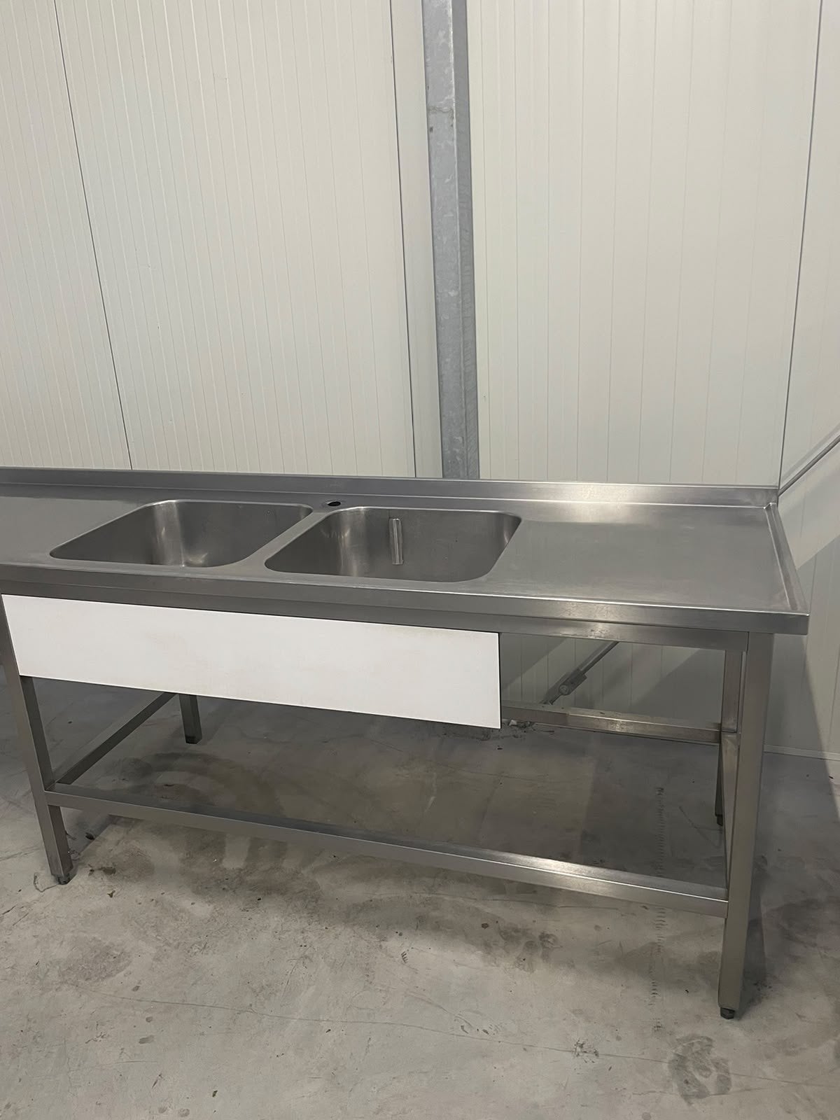 Horeca rvs spoelbak wasbak aanrecht spoeltafel keukenblok, Ophalen of Verzenden, Zo goed als nieuw, Minder dan 100 cm