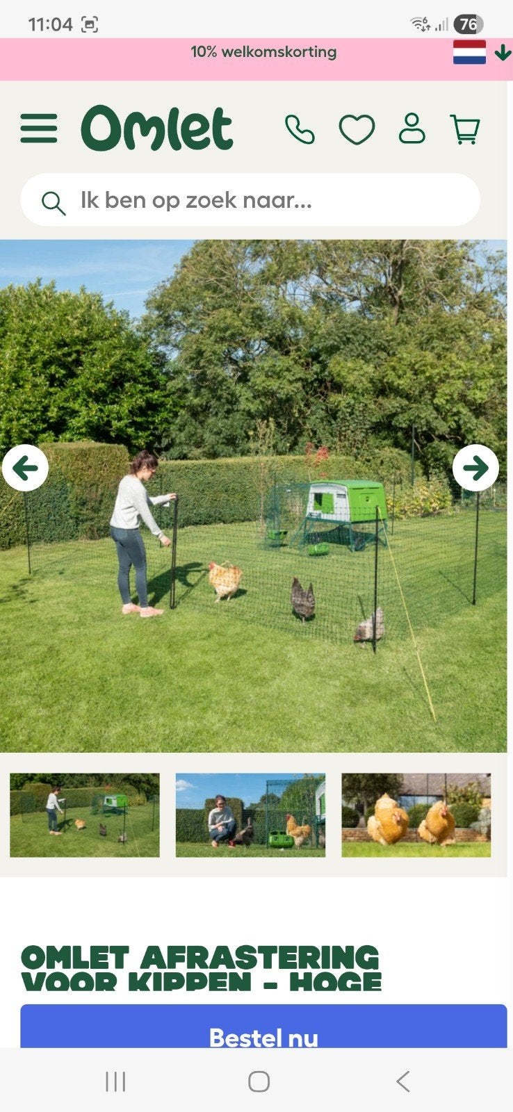 Omlet afrastering voor kippen, Dieren en Toebehoren, Pluimvee | Toebehoren, Ophalen of Verzenden, Nieuw, Drinken en Voederen