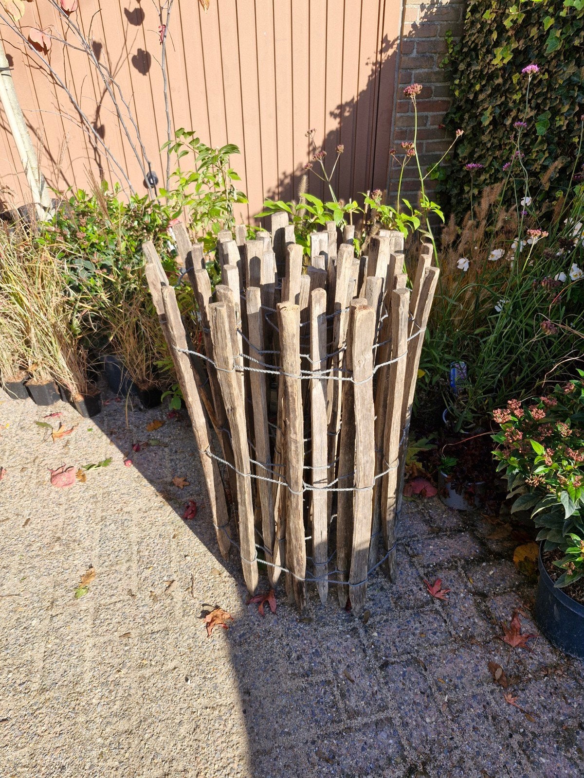 Kastanje schapenhek - 80 cm hoog, Ophalen, Gebruikt, Hout, Tuinhek