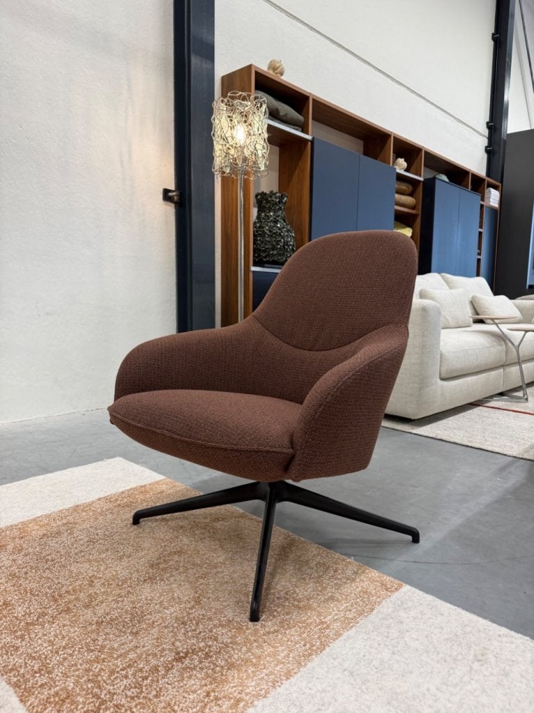 Nieuw Leolux Lanah Draai fauteuil stof design stoel, Huis en Inrichting, Leolux, Info@leolux.nl, Nieuw, 75 tot 100 cm