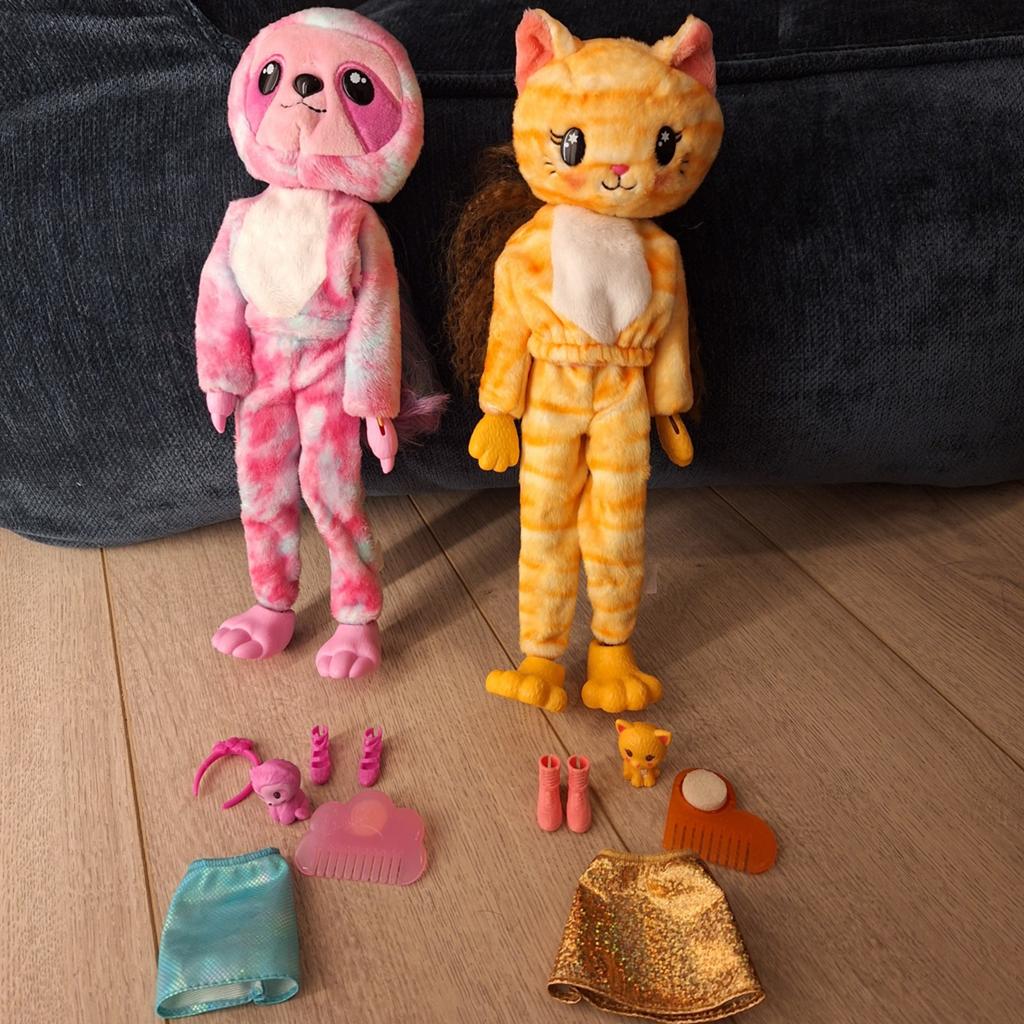 Barbie Cutie Reveal Poppen: Luiaard & Kat, Kinderen en Baby's, Speelgoed | Poppen, Ophalen, Zo goed als nieuw, Barbie
