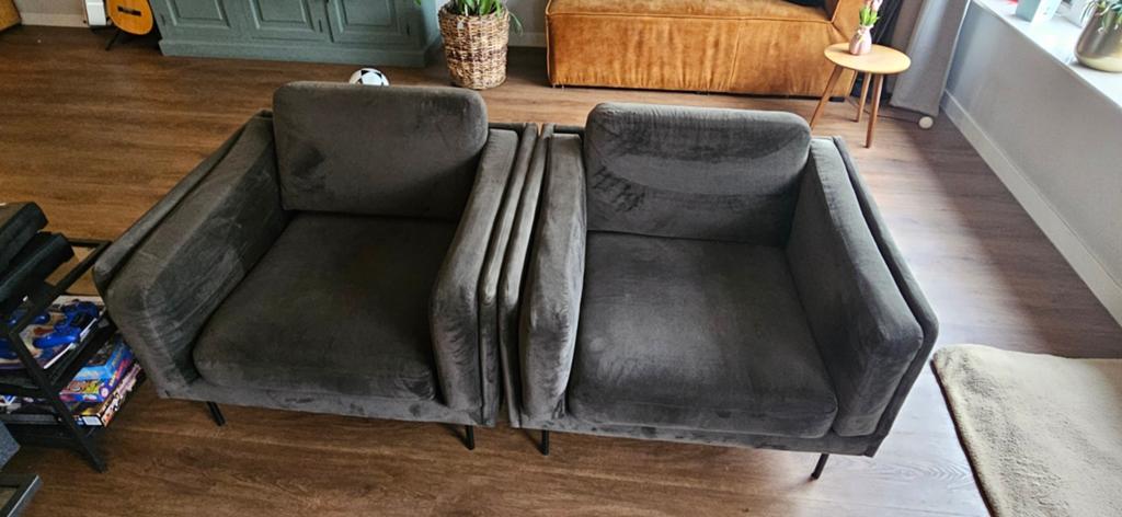 Mosgroene relaxfauteuils - comfortabel en in goede staat, Ophalen, Gebruikt, 75 tot 100 cm, 75 tot 100 cm