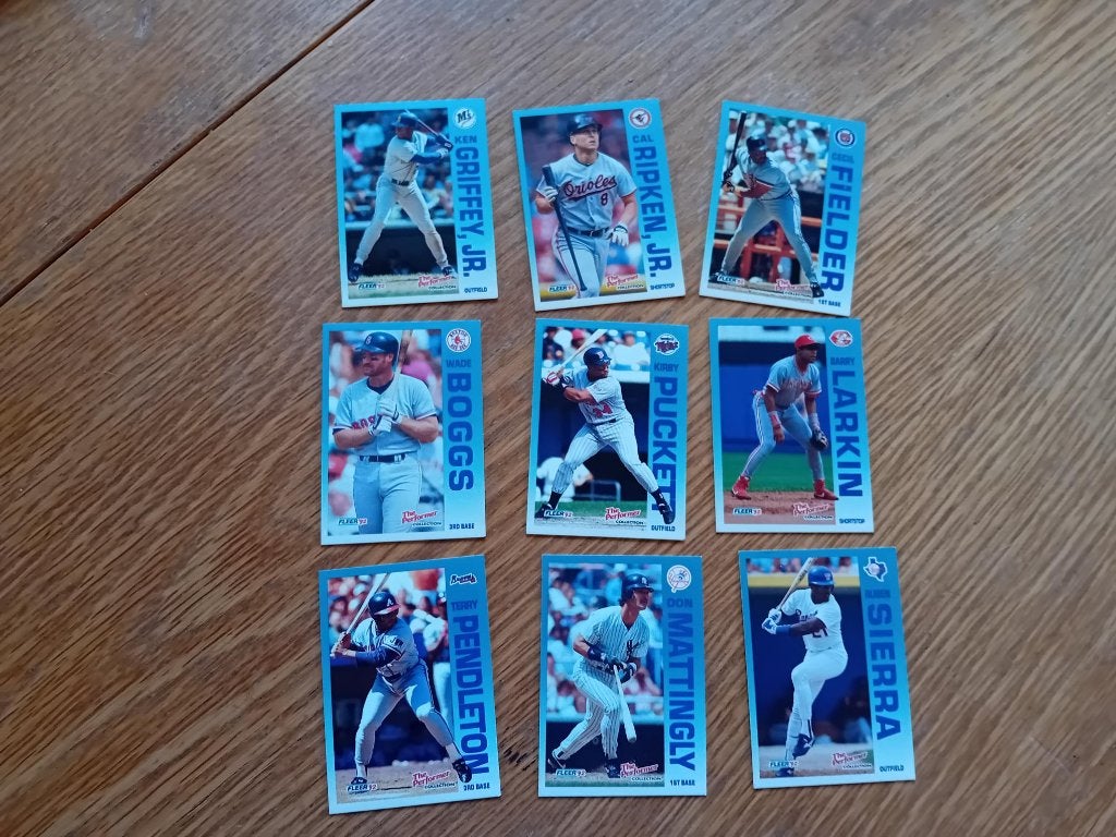 Honkbal - Baseball trading cards Fleer 1992 - 9 stuks, Ophalen of Verzenden, Zo goed als nieuw, Buitenlandse clubs, Poster, Plaatje of Sticker