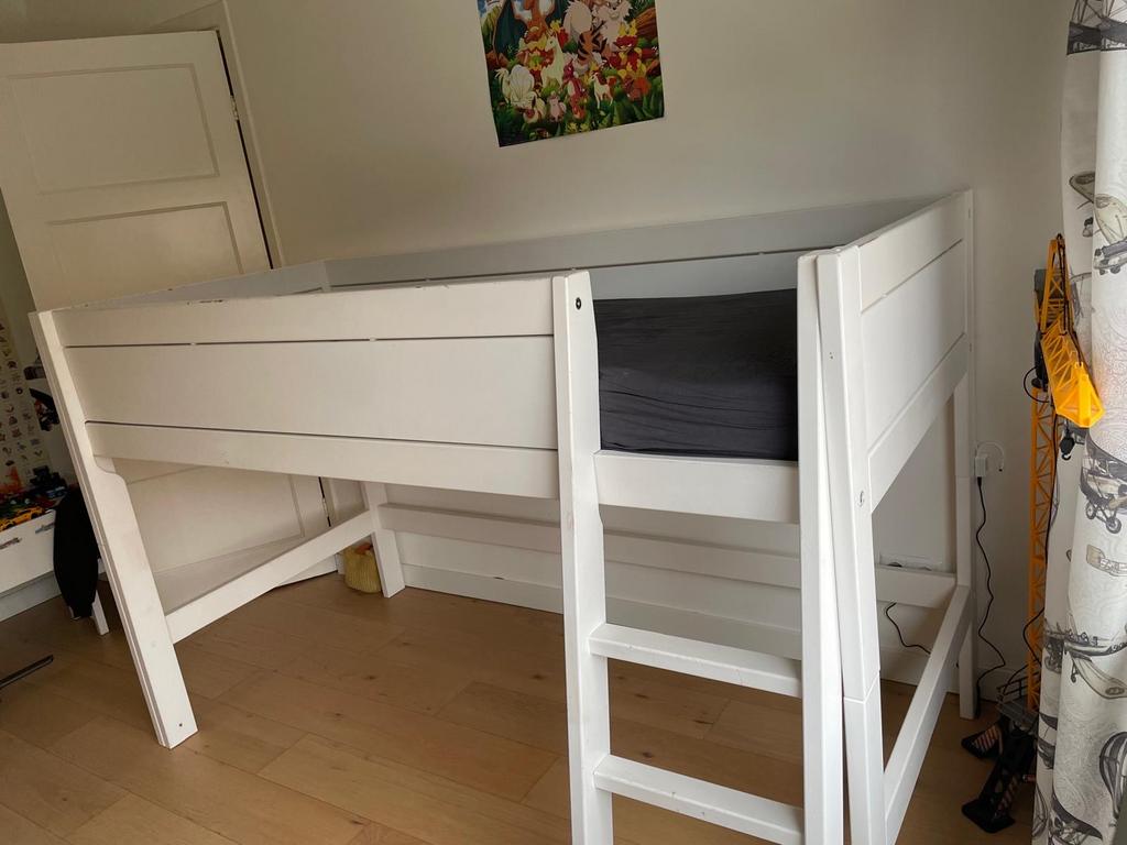Lifetime halfhoogslaper wit, Kinderen en Baby's, Kinderkamer | Bedden, Ophalen, Gebruikt, 100 cm of meer, Hoogslaper of Stapelbed