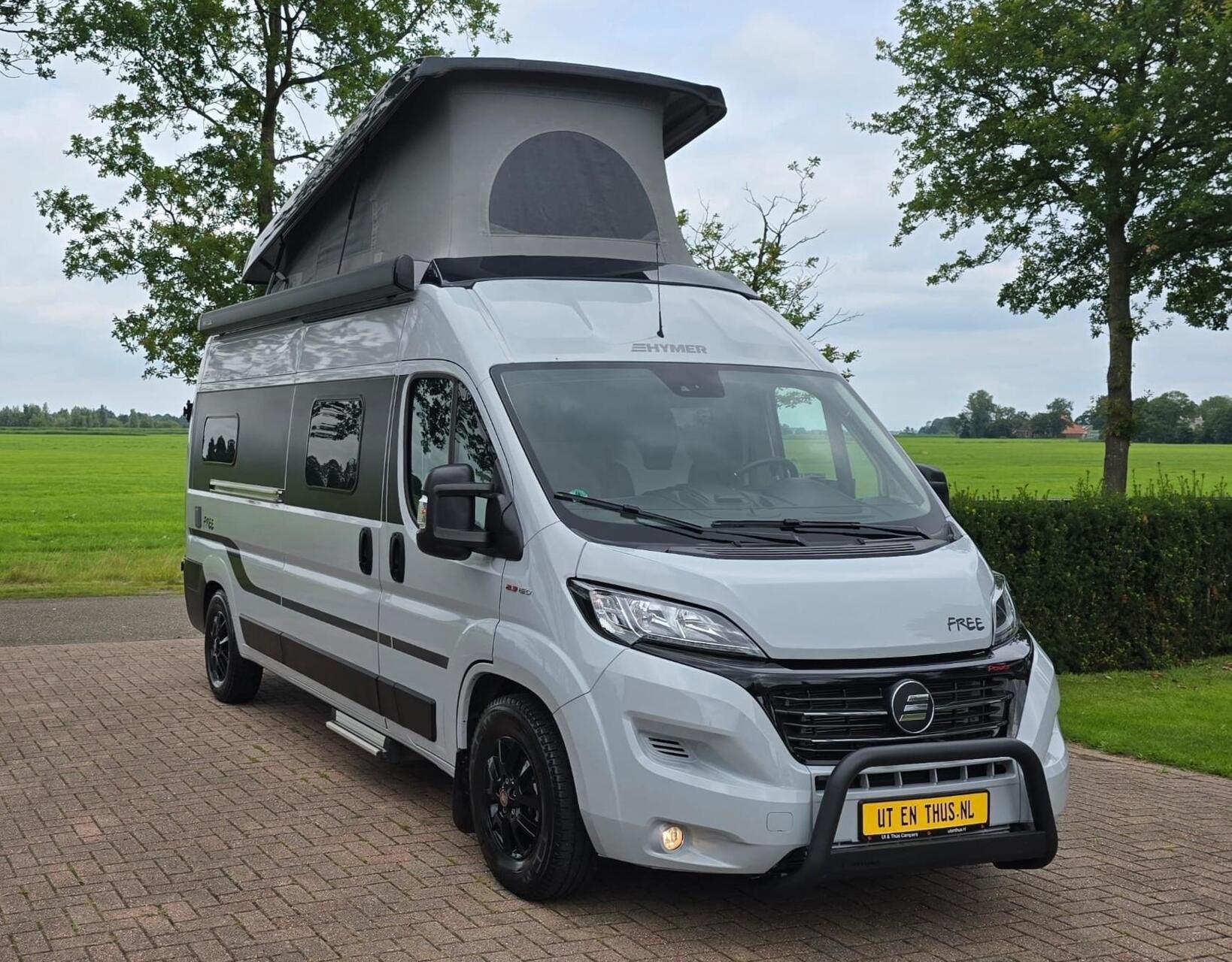 ️Hymer Free 600 * 9tr automaat * e-bike drager * hefdak, Caravans en Kamperen, Automaat, Bedrijf, Diesel, Hymer