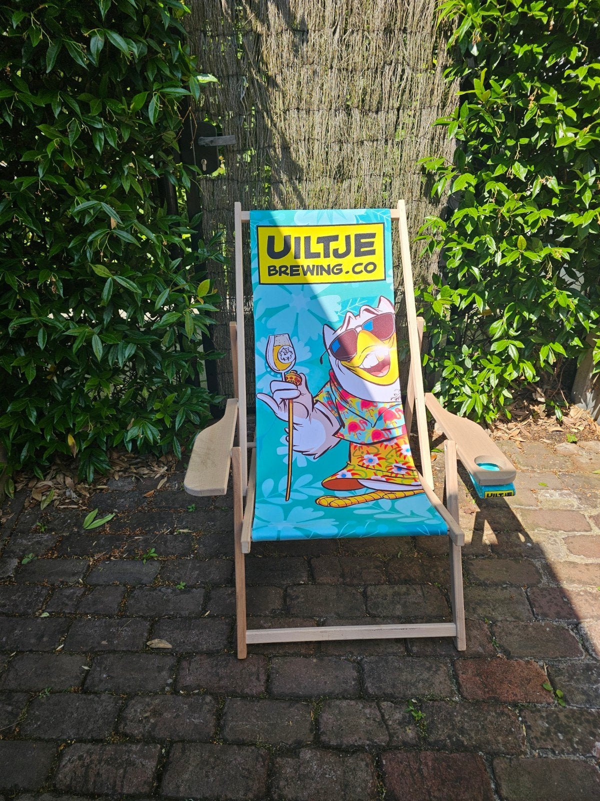 Uiltje Brewing.co inklapbare strandstoel, Ophalen, Zo goed als nieuw, Hout, Inklapbaar