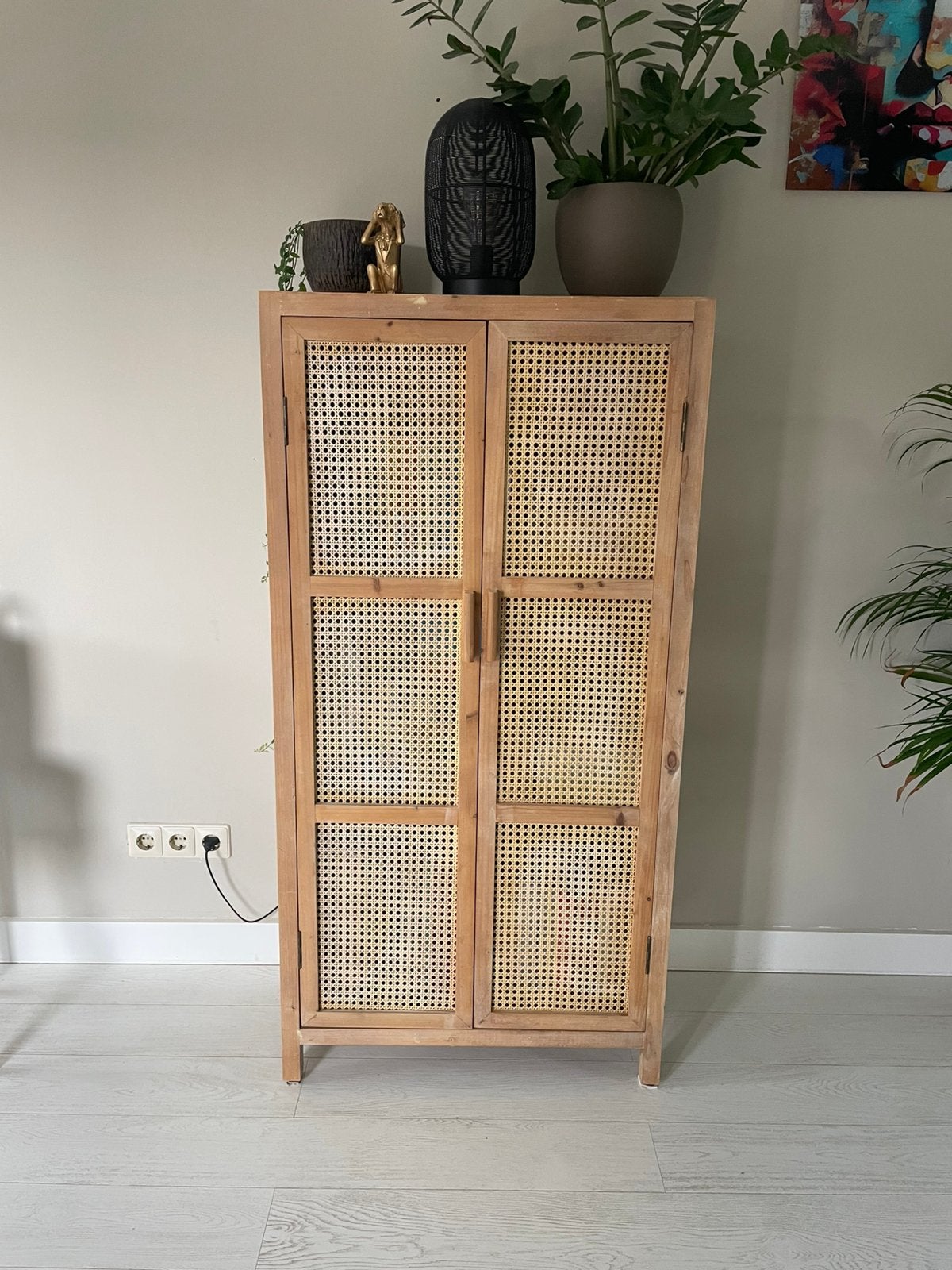 Webbing kast Bandung hoog naturel, Huis en Inrichting, Ophalen, Zo goed als nieuw, 25 tot 50 cm, 50 tot 100 cm