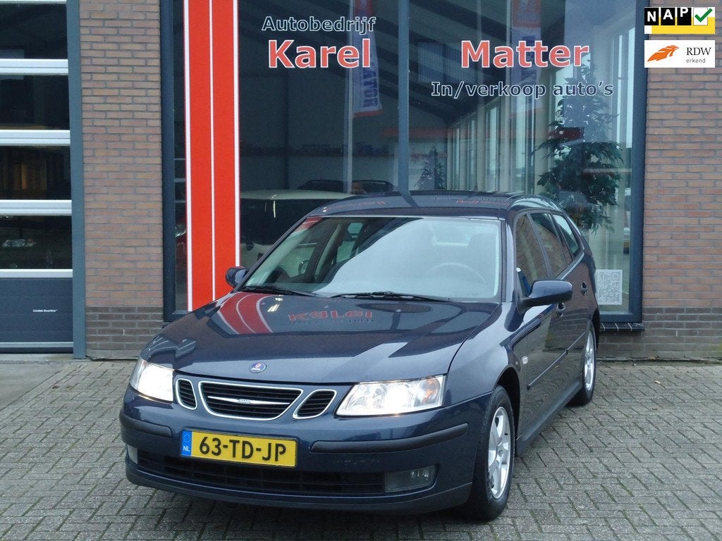 Saab 9-3 Sport Estate 1.8 Linear *CLIMATE CONTROL* *APK T/M, Auto's, Saab, Stof, Gebruikt, 4 cilinders, Blauw