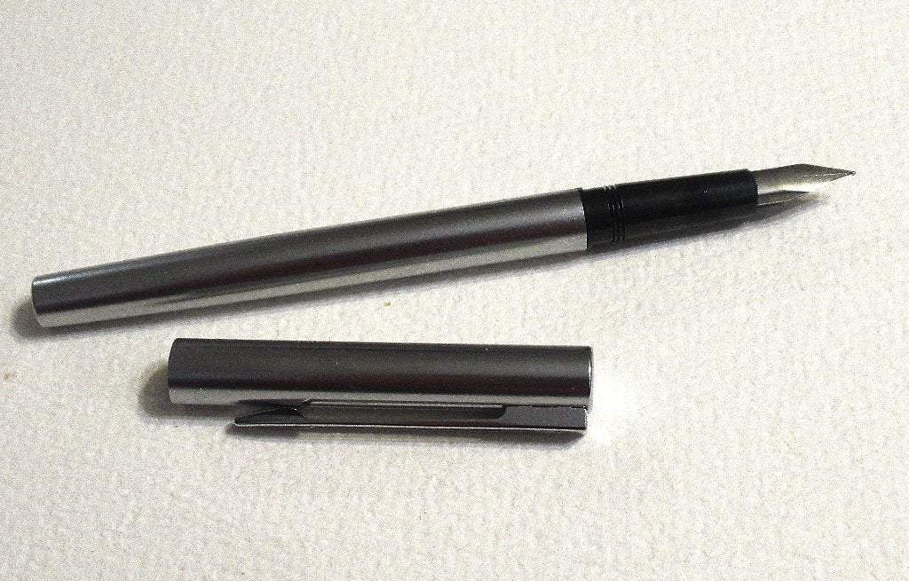 Vintage Waterman Satin Chrome stalen vulpen France van de 80, Verzamelen, Pennenverzamelingen, Ophalen of Verzenden, Gebruikt