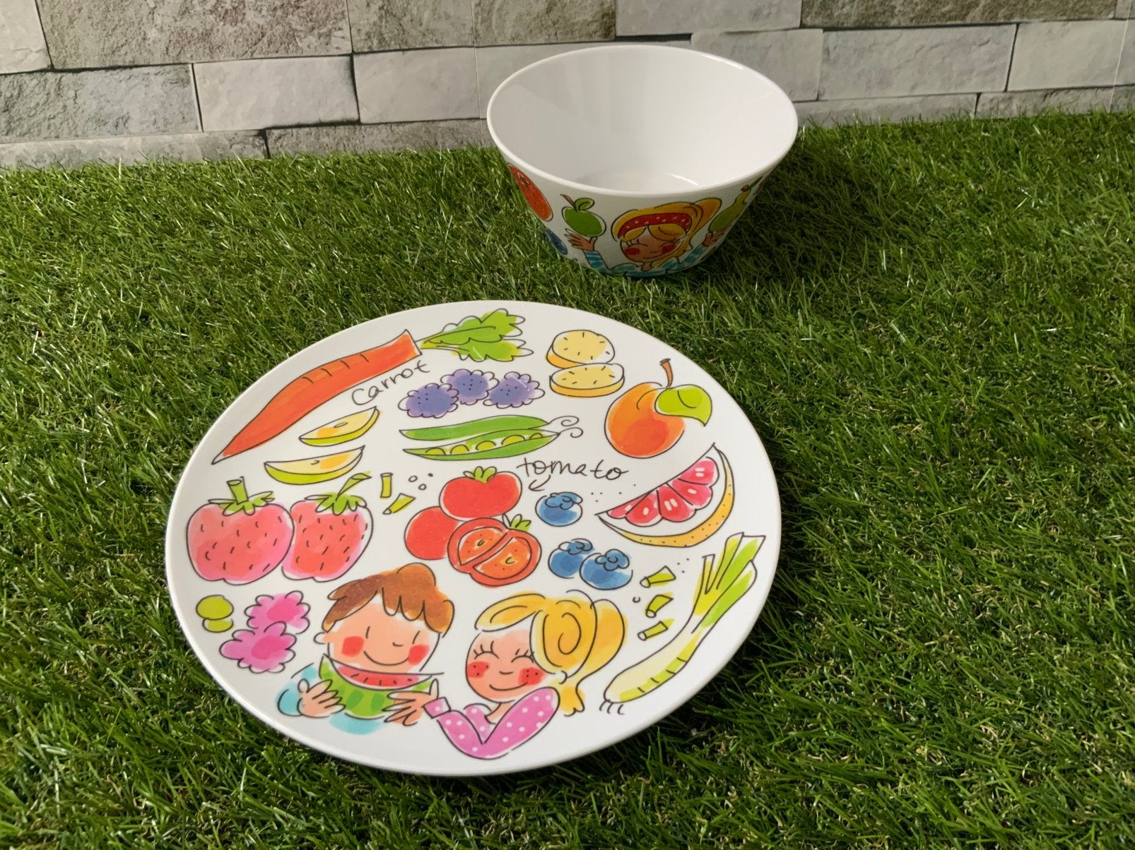 Blond Amsterdam melamine ontbijtbord en kom, Ophalen of Verzenden, Zo goed als nieuw, Aardewerk, Bord(en)