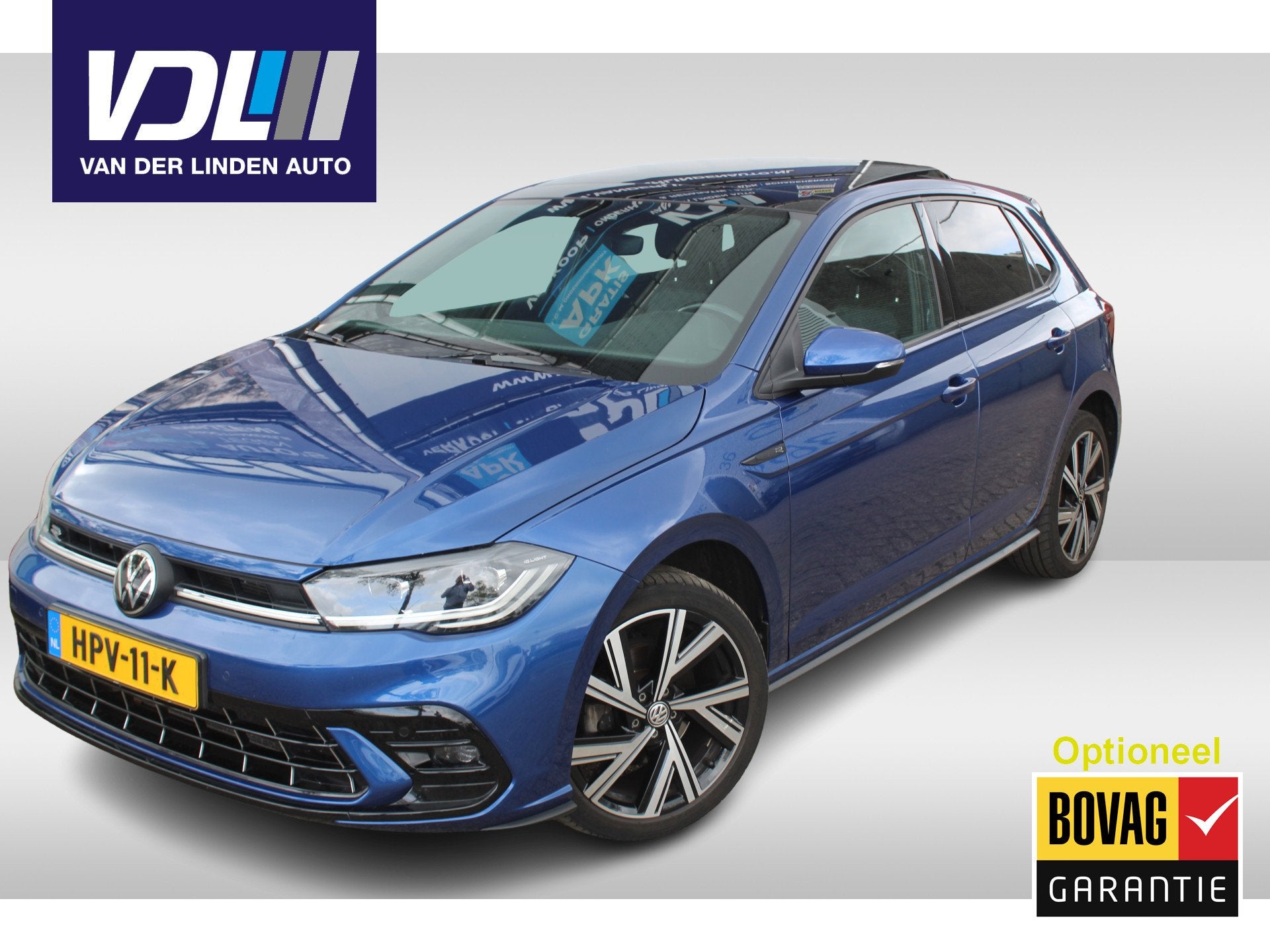Volkswagen Polo 1.0 TSI R-Line Business Panorama dak l R-Lin, Stof, Gebruikt, Euro 6, Blauw