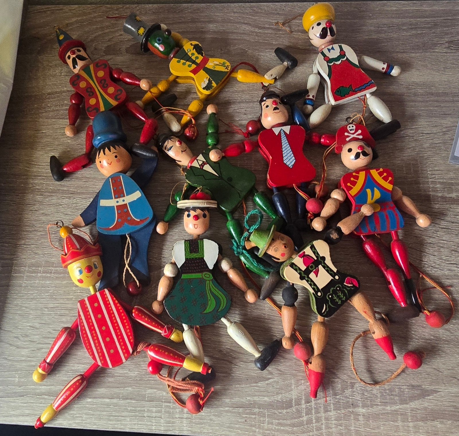 vintage houten trekpoppen, Verzenden
