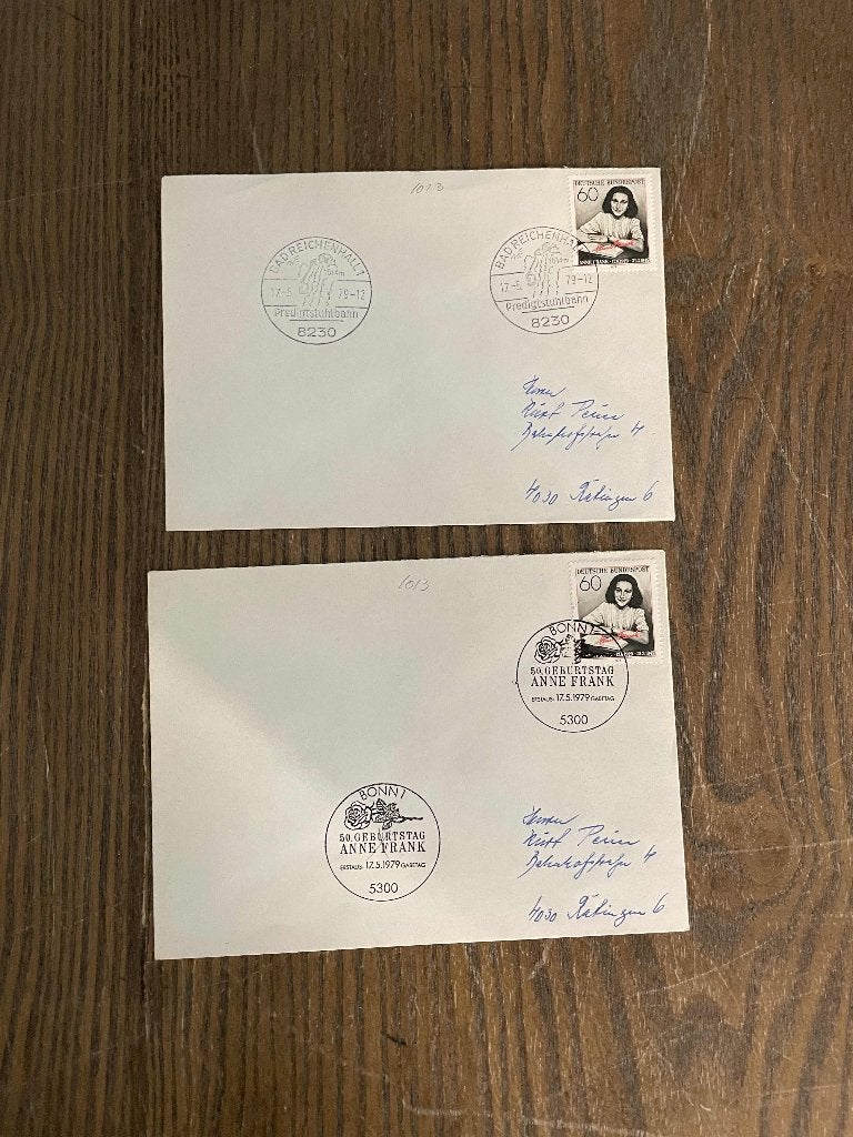 eerstedagenveloppen Anne Frank, Verzenden, Europa
