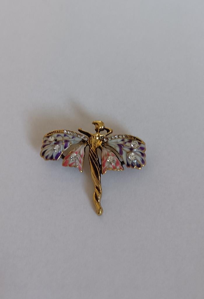 Engel broche, Sieraden, Tassen en Uiterlijk, Broches, Nieuw, Overige materialen, Overige kleuren, Minder dan 4 cm, Met strass