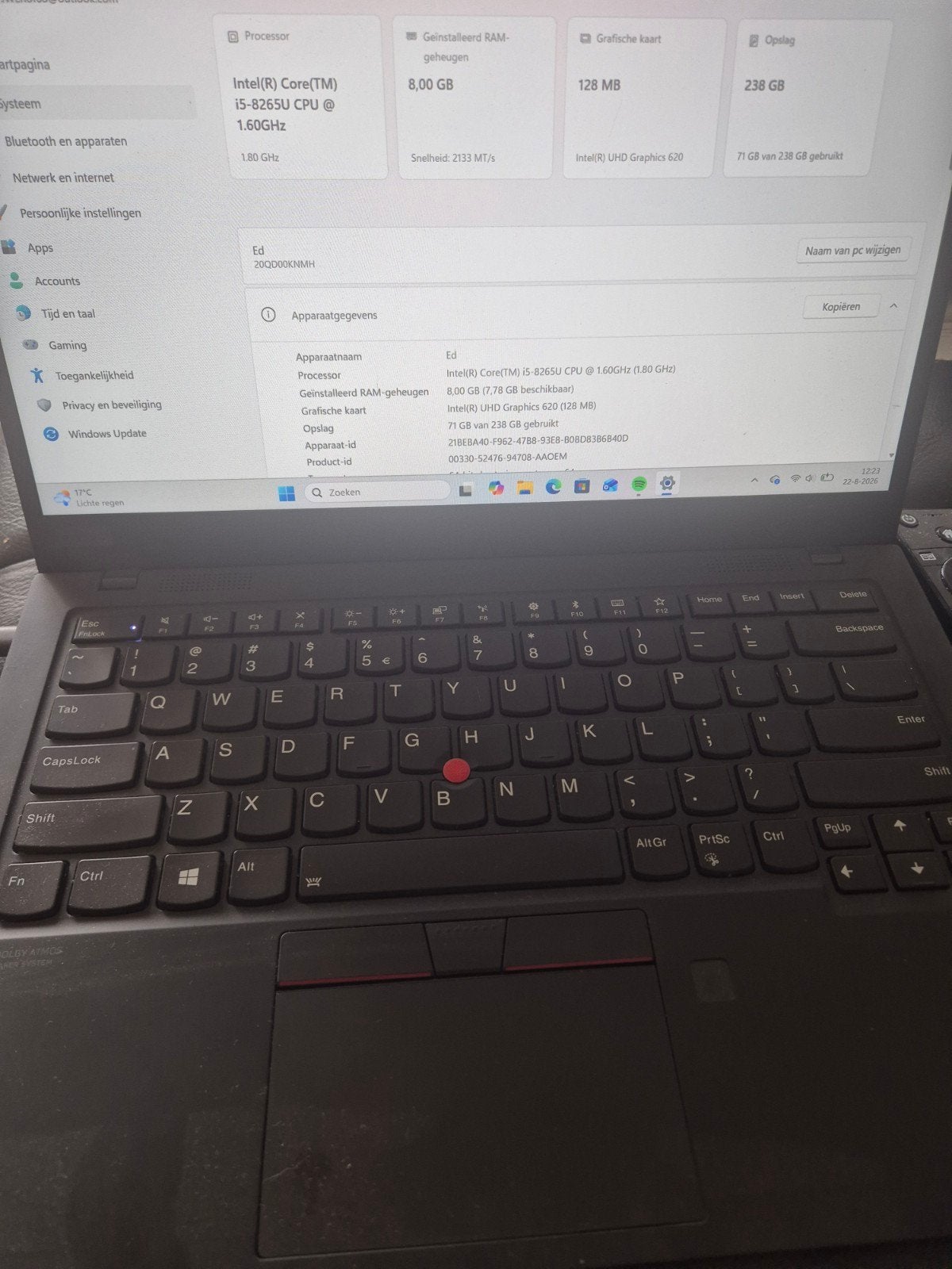 nette Lenovo Thinkpad x3 laptop met i5 processor, Met videokaart, 2 tot 3 Ghz, Verzenden, 8 GB
