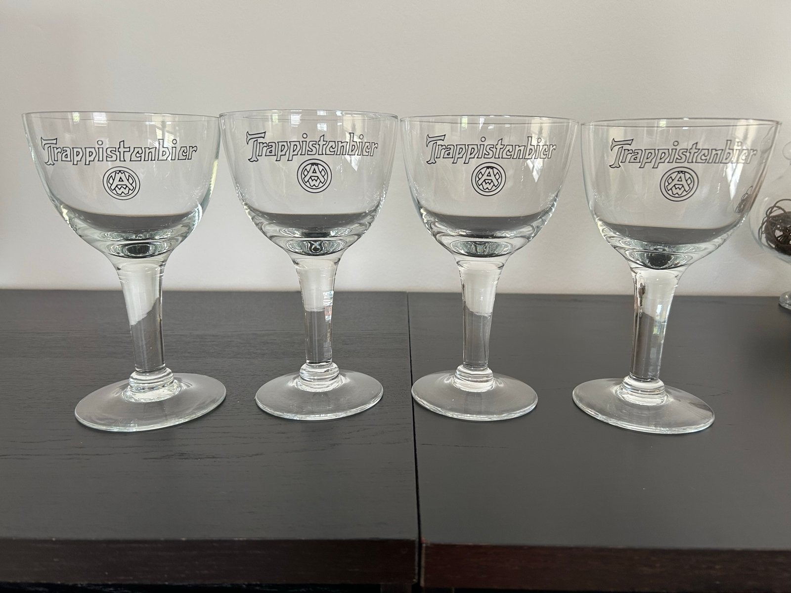 8 vintage trappistenbier glazen Westmalle, Ophalen of Verzenden