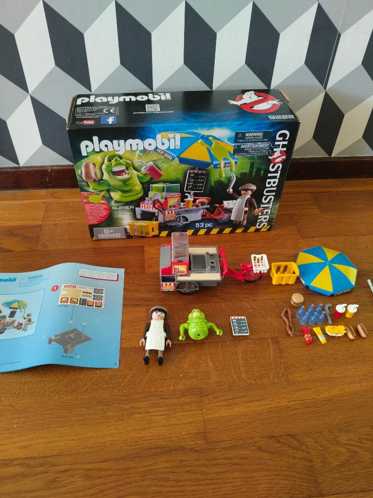 Playmobil 9222 Ghostbusters hotdogkraam +Slimer, Ophalen, Complete set, Overige typen, Zo goed als nieuw