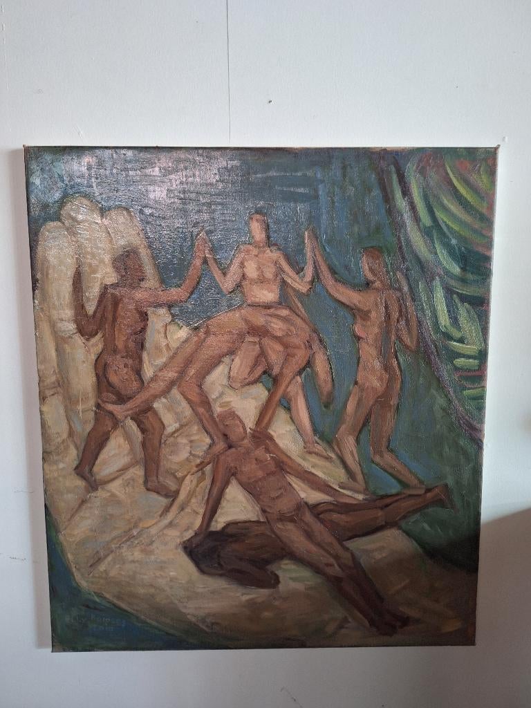 3 originele schilderijen van Elly Kuipers in goede staat, Ophalen