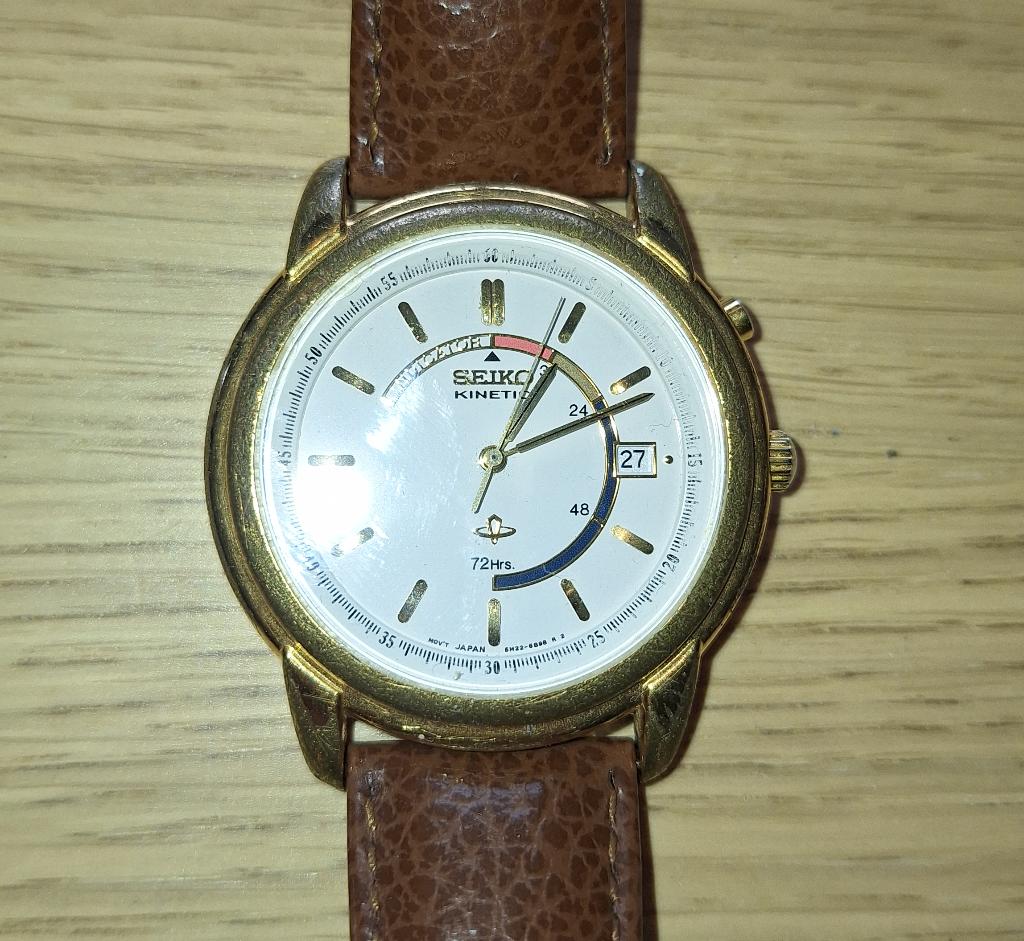 Seiko Kinetic, Sieraden, Tassen en Uiterlijk, Horloges | Heren, Seiko, Staal, Polshorloge, Ophalen of Verzenden