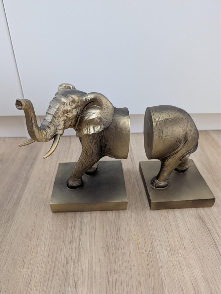 Gouden Olifant Boekensteunen - Decoratief & Functioneel, Ophalen of Verzenden, Gebruikt, Goud