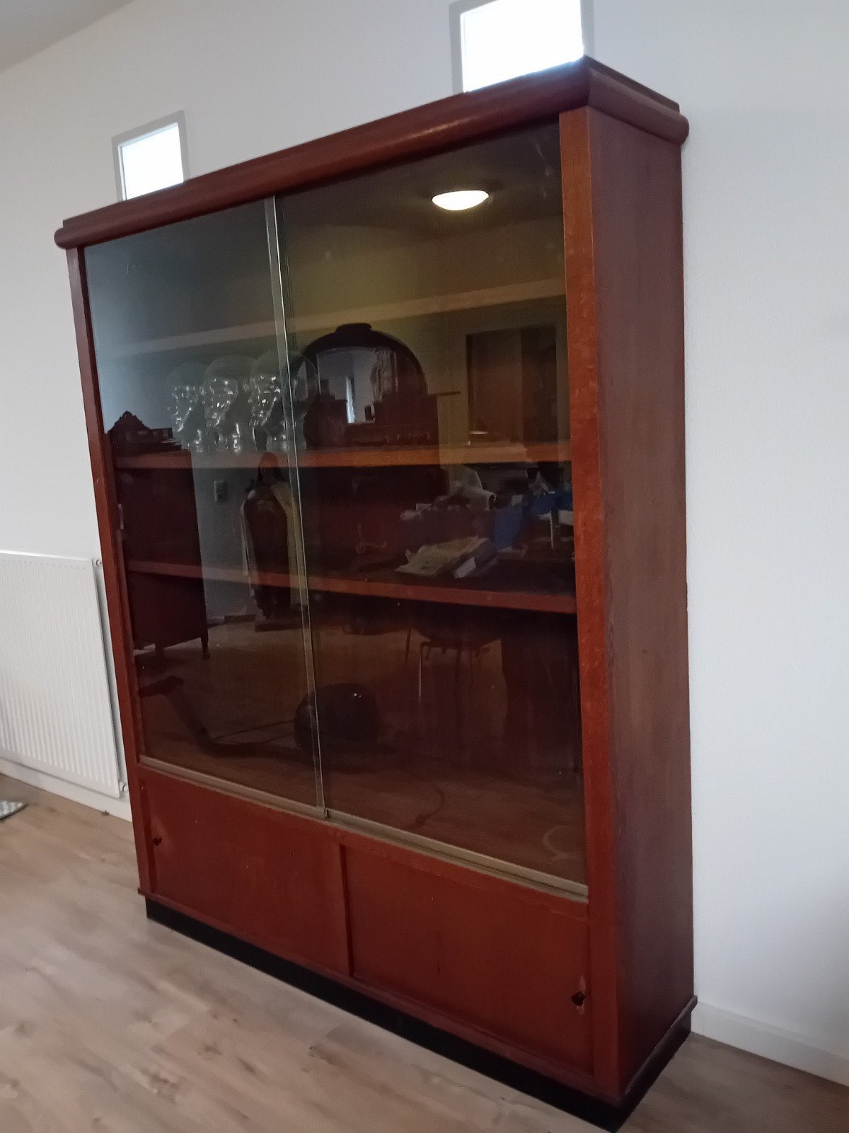 Amsterdamse School Art Deco schoolkast / vitrine 200x156x40, Antiek en Kunst, Ophalen
