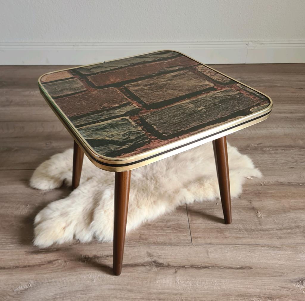 Vintage retro formica bijzettafel tafel plantentafel, Ophalen of Verzenden, Huis en Inrichting