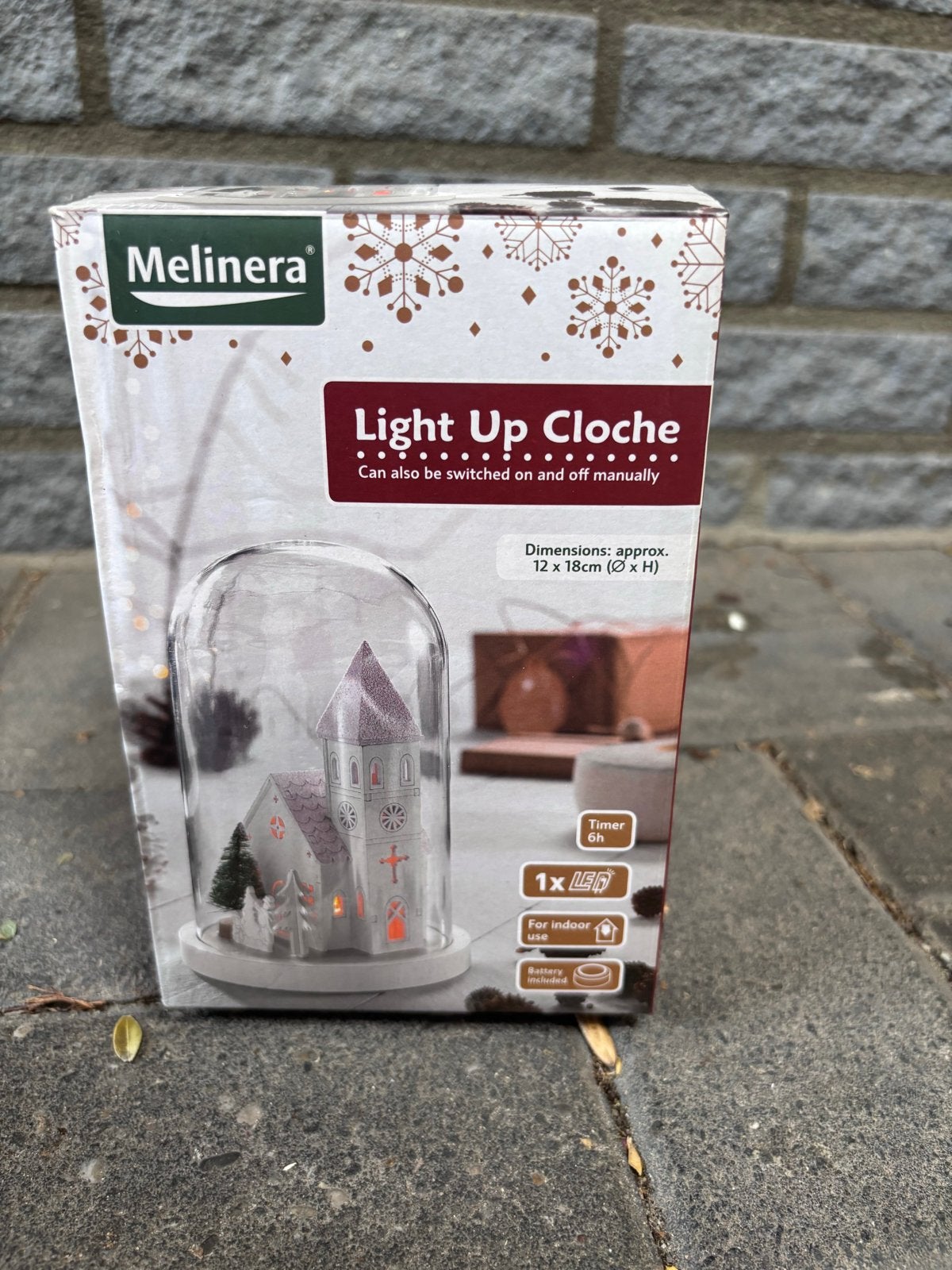 Melinera LED-decoratieve stolp met kerkje, Ophalen, Nieuw, Landelijk, Wit