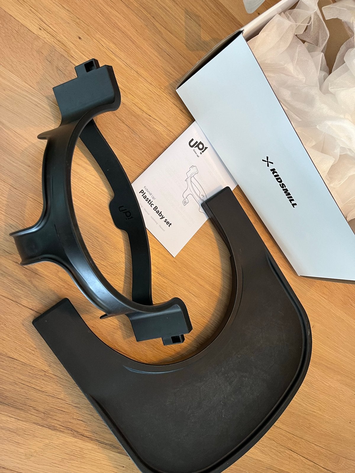 Kidsmill Up Accessoires: Beugel en Eetblad Zwart, Kinderen en Baby's, Ophalen of Verzenden, Gebruikt, Meegroeistoel, Afneembaar eetblad