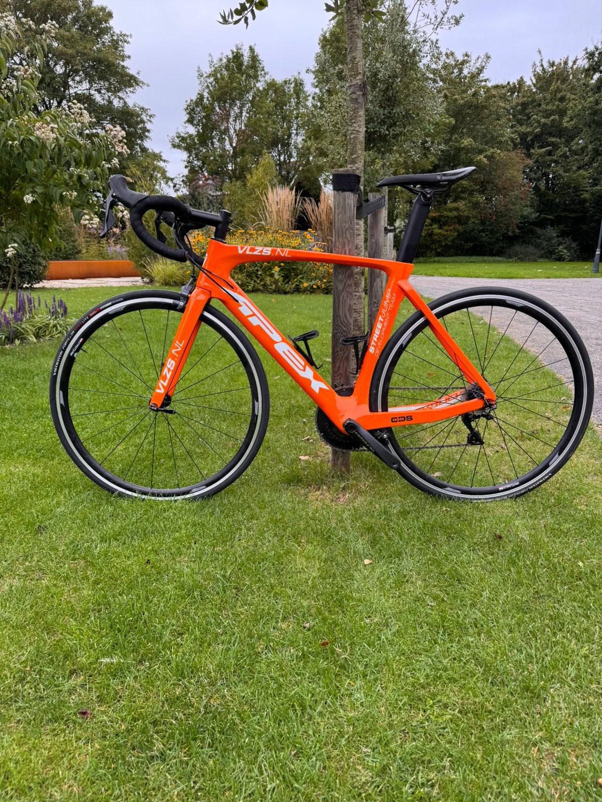 Oranje racefiets ( Apex flare ), 28 inch, Gebruikt, Carbon, Meer dan 20 versnellingen