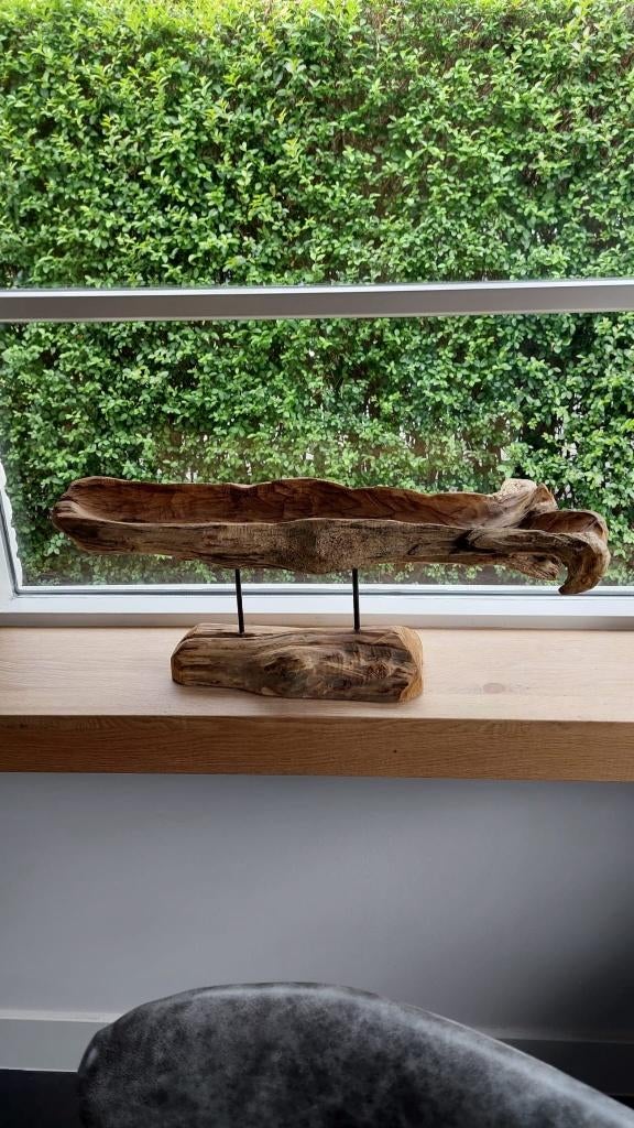 Houten ornament op voet - zo goed als nieuw, Huis en Inrichting, Woonaccessoires | Overige, Hout, Overige stijlen, Ophalen of Verzenden