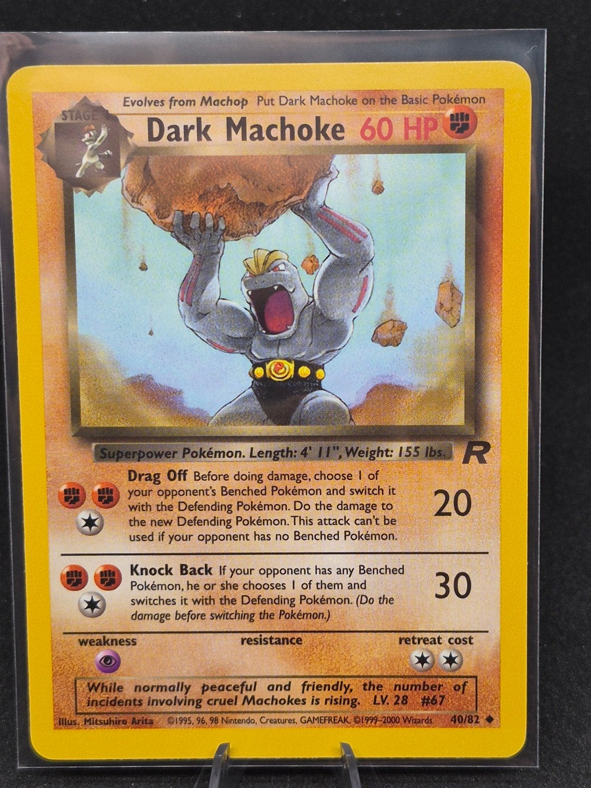 Dark Machoke Pokémon kaart - Team Rocket - Goede staat, Ophalen of Verzenden, Zo goed als nieuw, Losse kaart