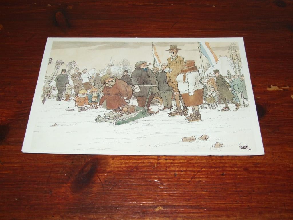 490- VERWARMDE ZIT-CA. 10,5 X 16CM. DUBBELKAART- JAN SANDERS, Verzamelen, Gebruikt, Verzenden, Voor 1940, Prent
