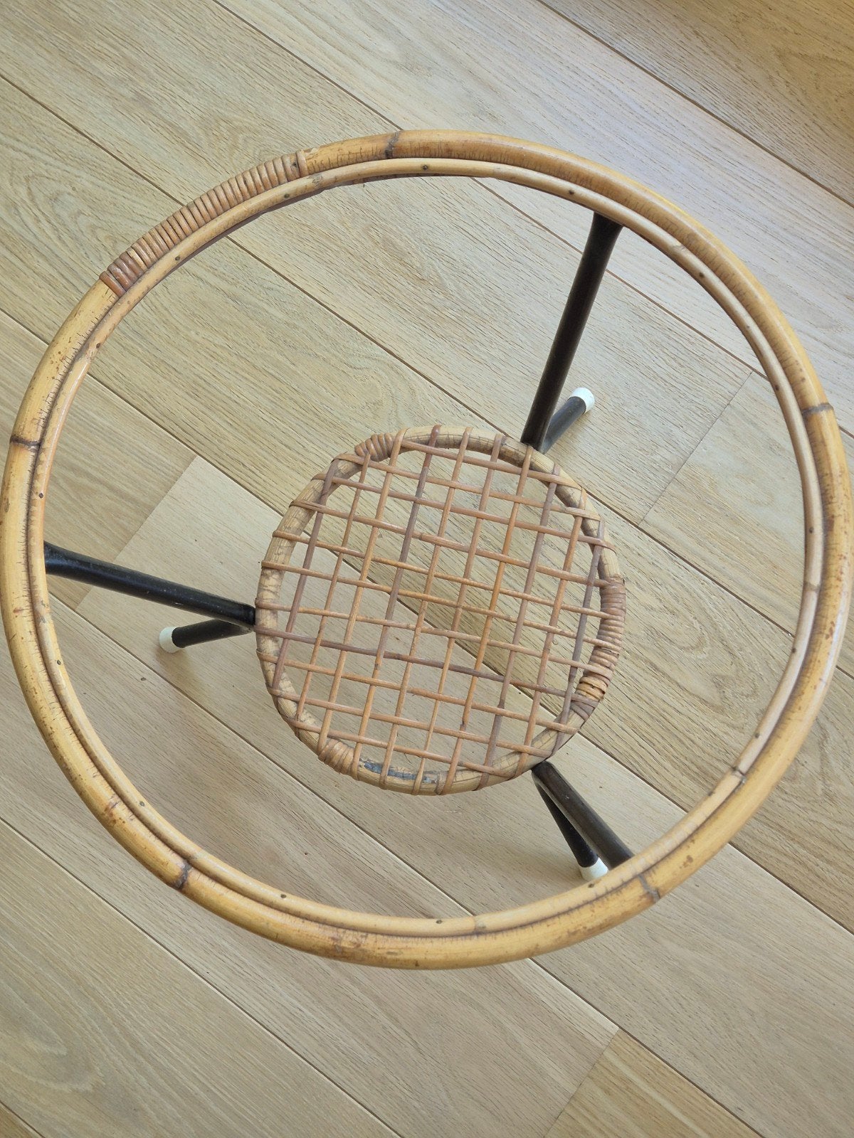 Vintage Rohe rotan tafel, Huis en Inrichting, Ophalen, Gebruikt, 50 tot 100 cm, 50 tot 100 cm