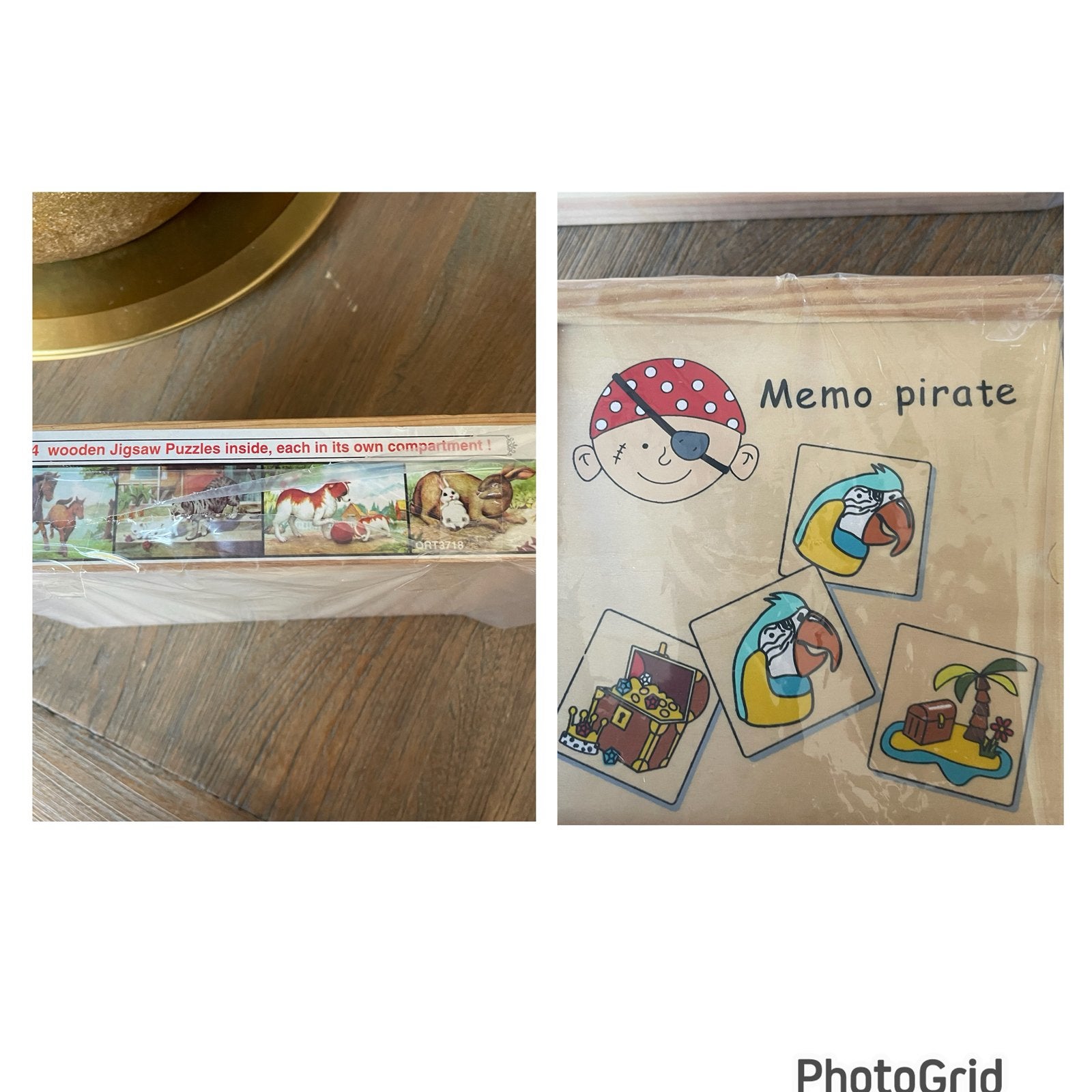 Piraten memorie en 4dierenpuzzels. Alles hout en compleet, Ophalen of Verzenden, Zo goed als nieuw