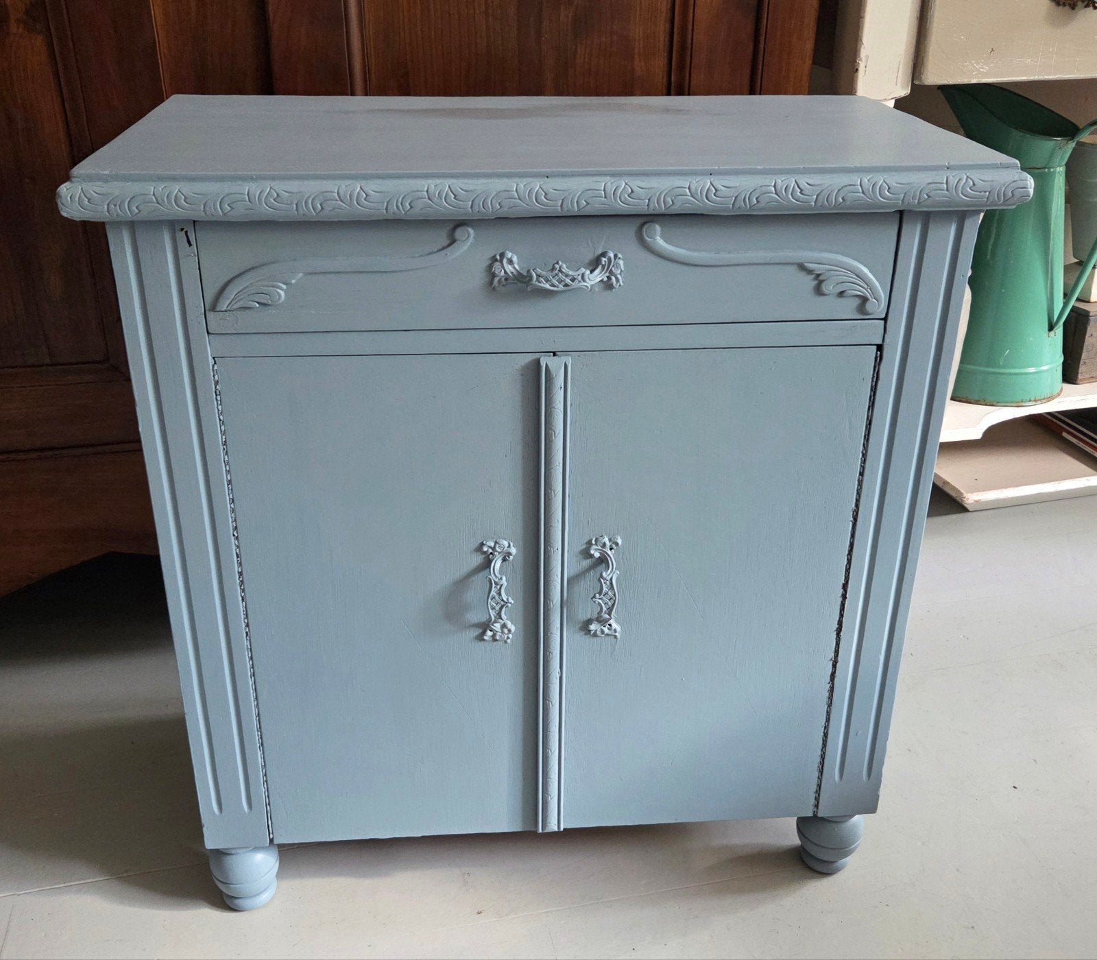 Leuk Oud houten Brocante kastje met lade in goede staat, Ophalen