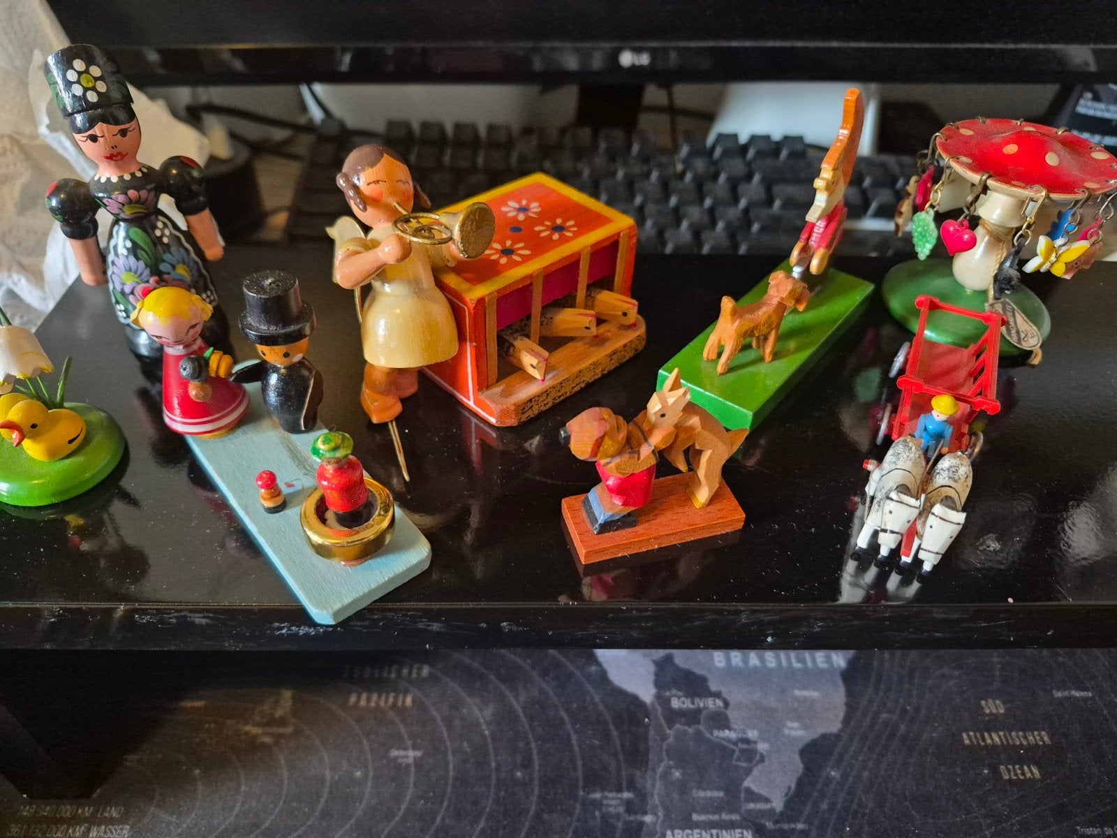 Diverse handgemaakte figuurtjes en items uit het Erzgebirge, Verzamelen, Ophalen of Verzenden, Gebruikt