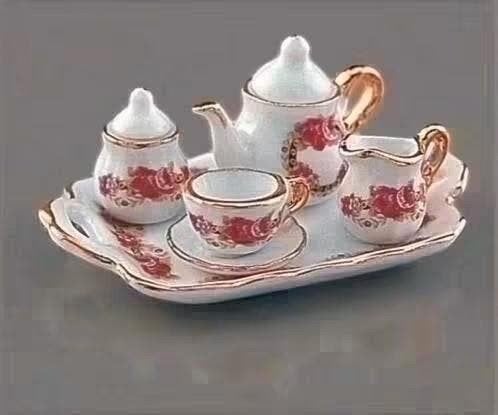Reutter Miniatuur Serviesje - Theeservies met Rozen, Verzamelen, Ophalen of Verzenden