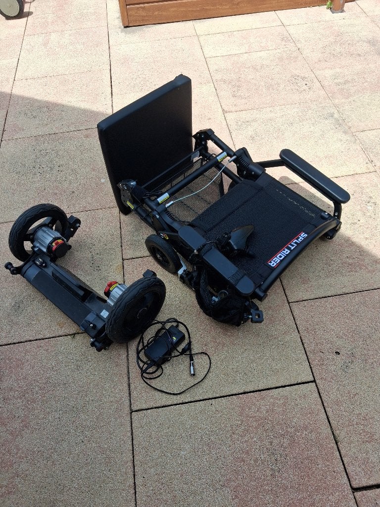 SplitRiderUltraLight electrische rolstoel, 8 maanden oud, Diversen, Rolstoelen, Ophalen of Verzenden, Inklapbaar, Zo goed als nieuw