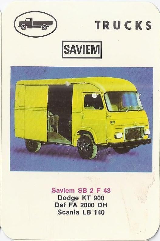 A637 autokaartje saviem sb 2 f 43, Ophalen of Verzenden, Zo goed als nieuw, Auto's