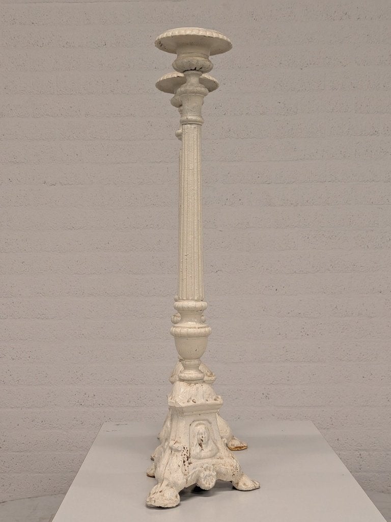 Gietijzeren vloerkandelaar, wit (2 stuks), Ophalen of Verzenden, Overige materialen