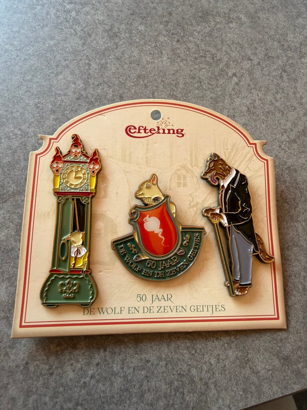 Efteling pinset 50 jaar Wolf en de zeven geitjes, Verzamelen, Efteling, Ophalen of Verzenden, Zo goed als nieuw