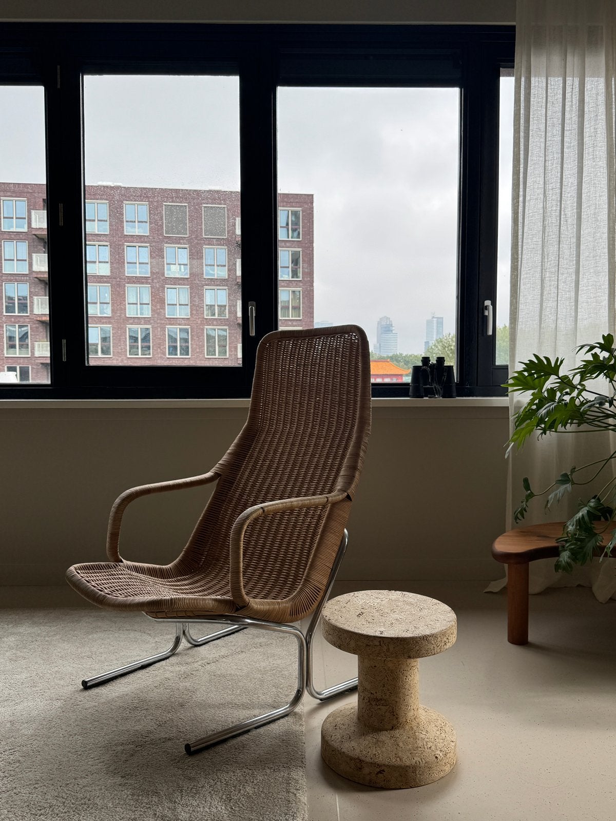 Dirk van Sliedrecht rotan design fauteuil, Ophalen, Gebruikt, Minder dan 75 cm, Riet of Rotan