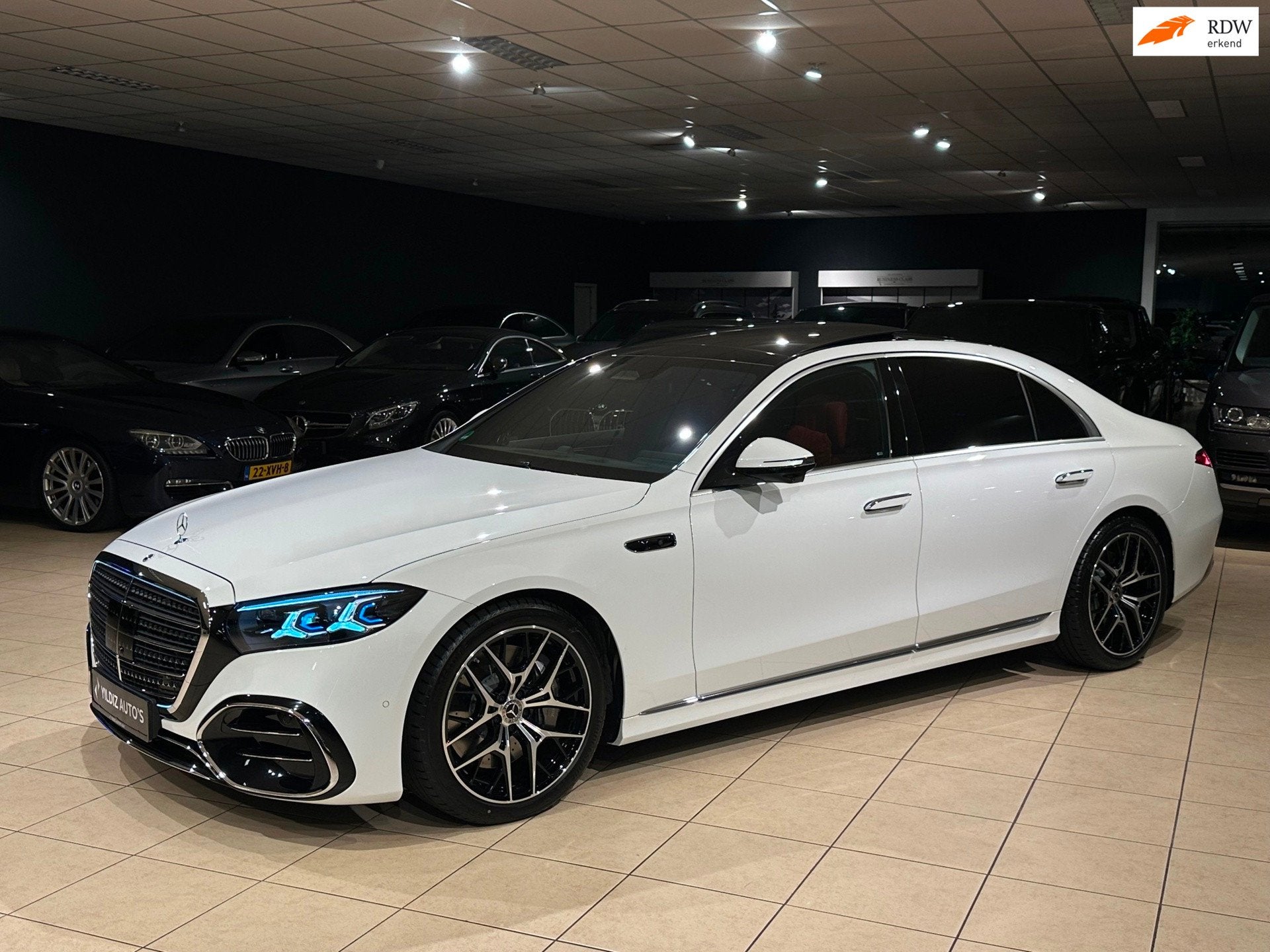 Mercedes-Benz S-klasse S450 d 4MATIC LANG AMG|MANUFAKTUR|BTW, Automaat, Verwarmde buitenspiegels, Wit, Diesel