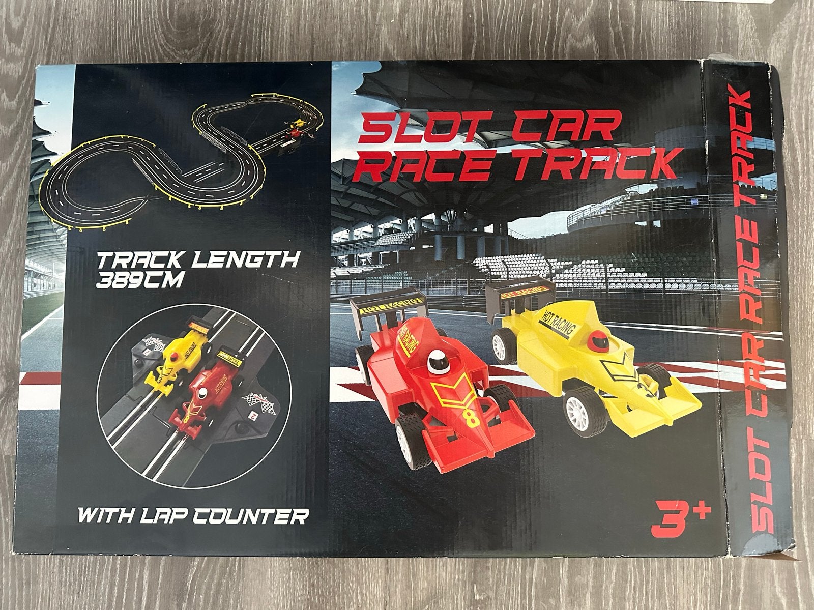 Slot Car Race Track - Racebaan met 2 auto's en rondeteller, Overige merken, Racebaan, Ophalen of Verzenden, Zo goed als nieuw