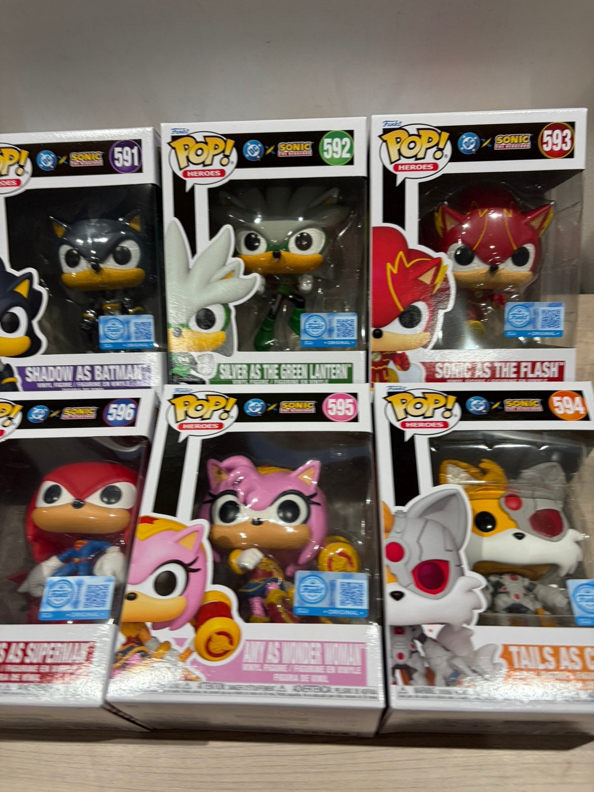 Funko Pop! Sonic x DC Heroes Complete Set 591-596 6 Figures, Funko Europe, Ophalen of Verzenden, Zo goed als nieuw, 4th floor, 1 Queen Caroline St, London W6 9YN, Verenigd Koninkrijk