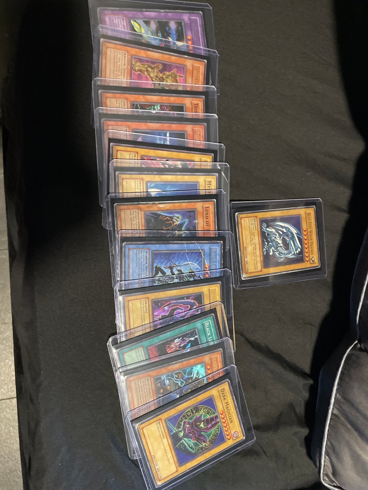 First Edition YuGiOh kaarten Blue Eyes White Dragon SDK/E001, Ophalen of Verzenden, Gebruikt, Meerdere kaarten, Foil