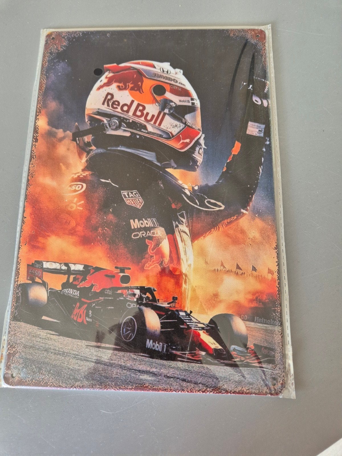 Max Verstappen Metalen Plaat - Formule 1 Decoratie, Verzamelen, Rechthoekig Staand, A4 of kleiner, Nieuw, Ophalen of Verzenden