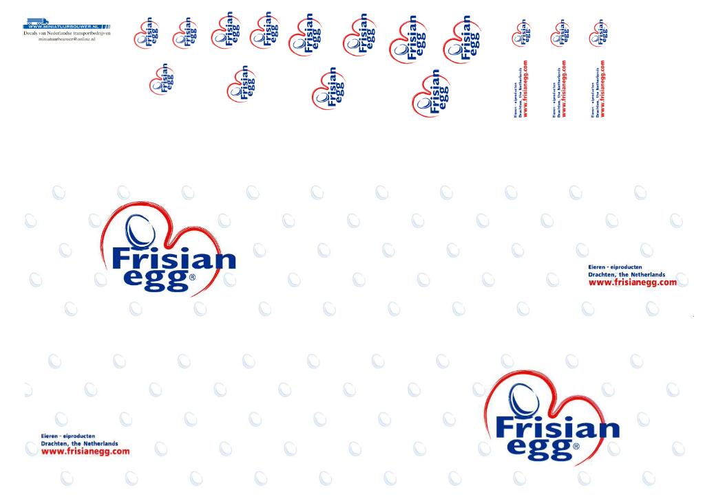 Vrachtauto decal 1:50 Frisian egg Drachten, Verzenden, Nieuw, Bus of Vrachtwagen, Overige merken