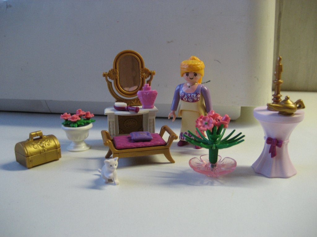 playmobil prinses bij de kaptafel met poes, Ophalen of Verzenden, Zo goed als nieuw